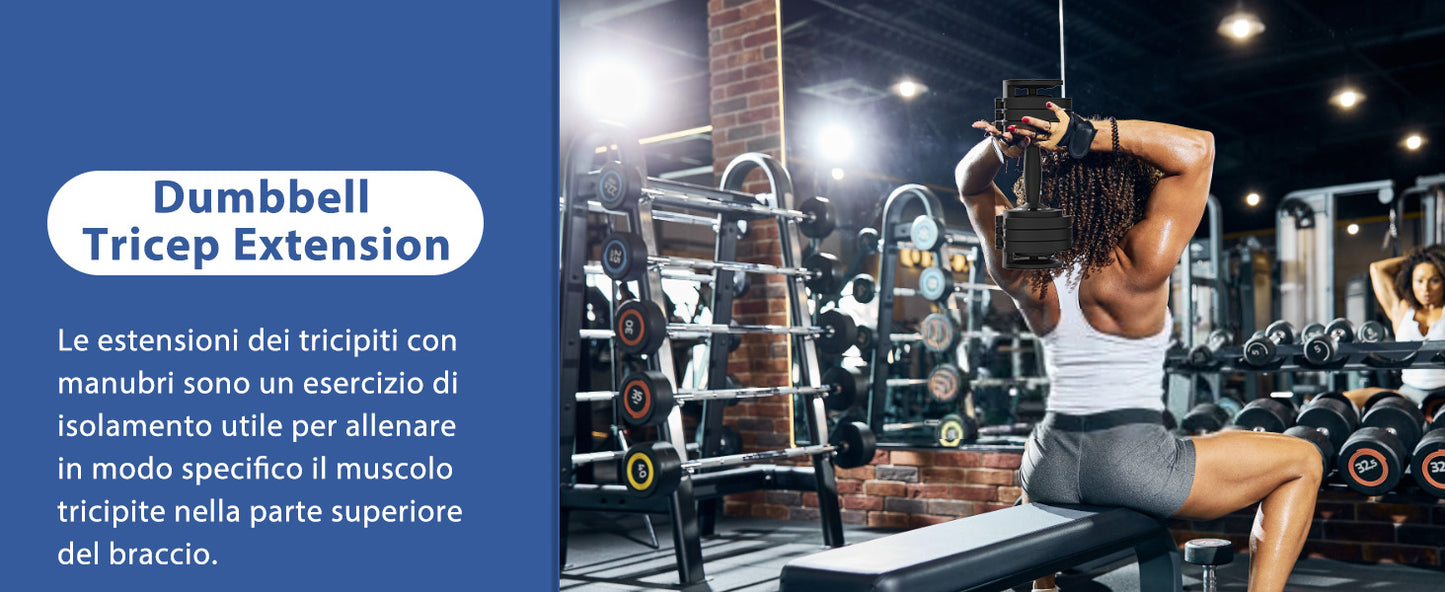 Adjustable DH Fitlife 25Kg Dumbbells from 3 to 25 Kg with Weight Rack Base, Modular Dumbbell Set with 5 Weights in 1, Space-Saving Adjustable Dumbbells for Home Workout