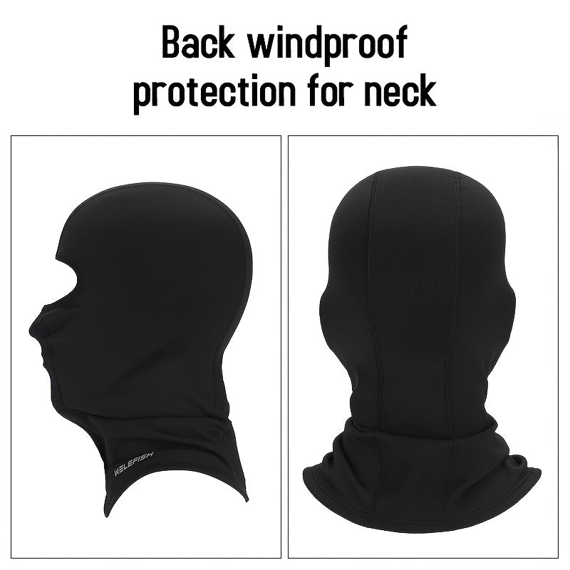 Windproof Thermal Balaclava Ski Mask for Men & Women - Breathable Full-Face Cover with Adjustable Straps, Black for Cycling, Skiing & Cold Weather Outdoor Activities, Winter Sports Gear, Sleek Design, Textile Material