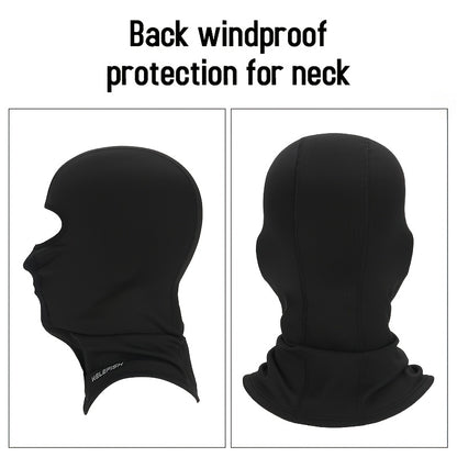 Windproof Thermal Balaclava Ski Mask for Men & Women - Breathable Full-Face Cover with Adjustable Straps, Black for Cycling, Skiing & Cold Weather Outdoor Activities, Winter Sports Gear, Sleek Design, Textile Material