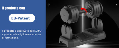 Adjustable DH Fitlife 25Kg Dumbbells from 3 to 25 Kg with Weight Rack Base, Modular Dumbbell Set with 5 Weights in 1, Space-Saving Adjustable Dumbbells for Home Workout