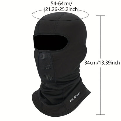 Windproof Thermal Balaclava Ski Mask for Men & Women - Breathable Full-Face Cover with Adjustable Straps, Black for Cycling, Skiing & Cold Weather Outdoor Activities, Winter Sports Gear, Sleek Design, Textile Material
