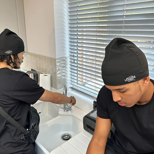 SYNA WORLD Men'S Adjustable Snapback Beanie Hat - Lightweight Stretchy with Snap Closure, Black/White/Gray/Blue/Red/Black/White/Gray/Blue/Red/Black/White/Gray/Blue/Red/Black, Outdoor Activities, Machine Washable, Casual Stree