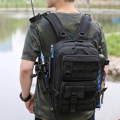 Fishing Backpack Tackle Sling Bag - Fishing Backpack with Rod Holder - Tackle Box Fly Fishing Gifts for Men Women