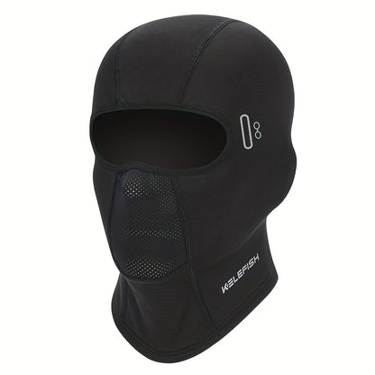 Windproof Thermal Balaclava Ski Mask for Men & Women - Breathable Full-Face Cover with Adjustable Straps, Black for Cycling, Skiing & Cold Weather Outdoor Activities, Winter Sports Gear, Sleek Design, Textile Material