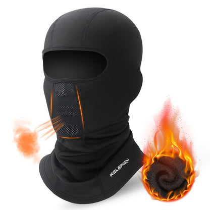 Windproof Thermal Balaclava Ski Mask for Men & Women - Breathable Full-Face Cover with Adjustable Straps, Black for Cycling, Skiing & Cold Weather Outdoor Activities, Winter Sports Gear, Sleek Design, Textile Material