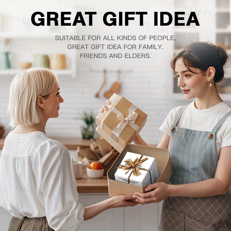 1 Automatic Stirring Coffee Cup with Temperature Display, USB Rechargeable 304 Stainless Steel, 200mAh Battery, ABS Material, Magnetic Stirrer - Portable for Home/Office, Ideal Holiday Gift