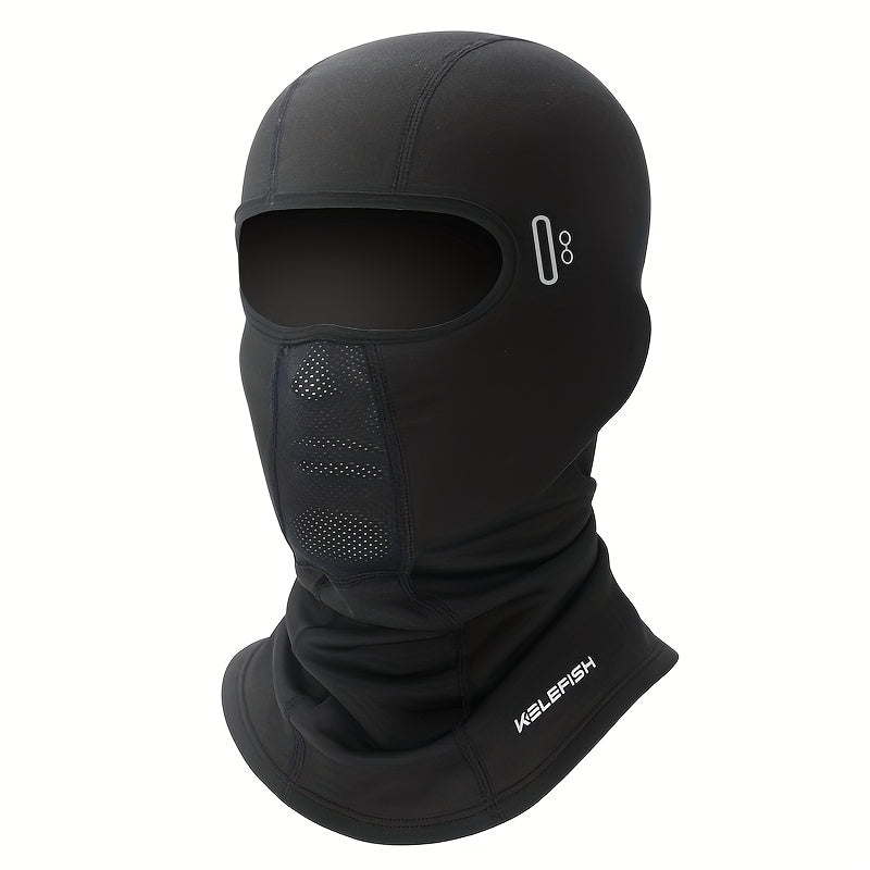 Windproof Thermal Balaclava Ski Mask for Men & Women - Breathable Full-Face Cover with Adjustable Straps, Black for Cycling, Skiing & Cold Weather Outdoor Activities, Winter Sports Gear, Sleek Design, Textile Material