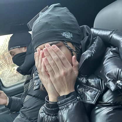 SYNA WORLD Men'S Adjustable Snapback Beanie Hat - Lightweight Stretchy with Snap Closure, Black/White/Gray/Blue/Red/Black/White/Gray/Blue/Red/Black/White/Gray/Blue/Red/Black, Outdoor Activities, Machine Washable, Casual Stree