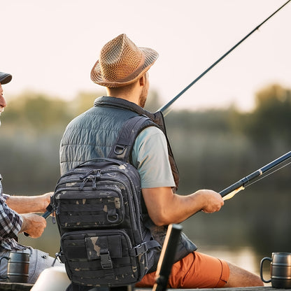 Fishing Backpack Tackle Sling Bag - Fishing Backpack with Rod Holder - Tackle Box Fly Fishing Gifts for Men Women